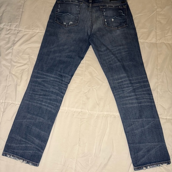 Lucky Brand Blue Straight Jeans with Vintage Distressing NoSize Tag.  #27 - Picture 9 of 11